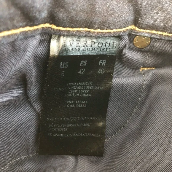 Liverpool The Crop Stretchy Dark Wash Slim Straight Mid Rise Jeans women's 8/29 - Picture 11 of 13